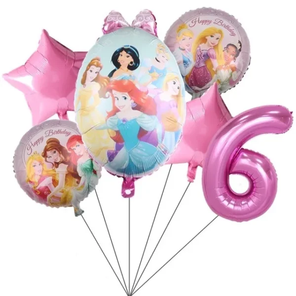 Ultimate Disney Princess Birthday Balloon Kit – 6 Pieces – Years 1-8
